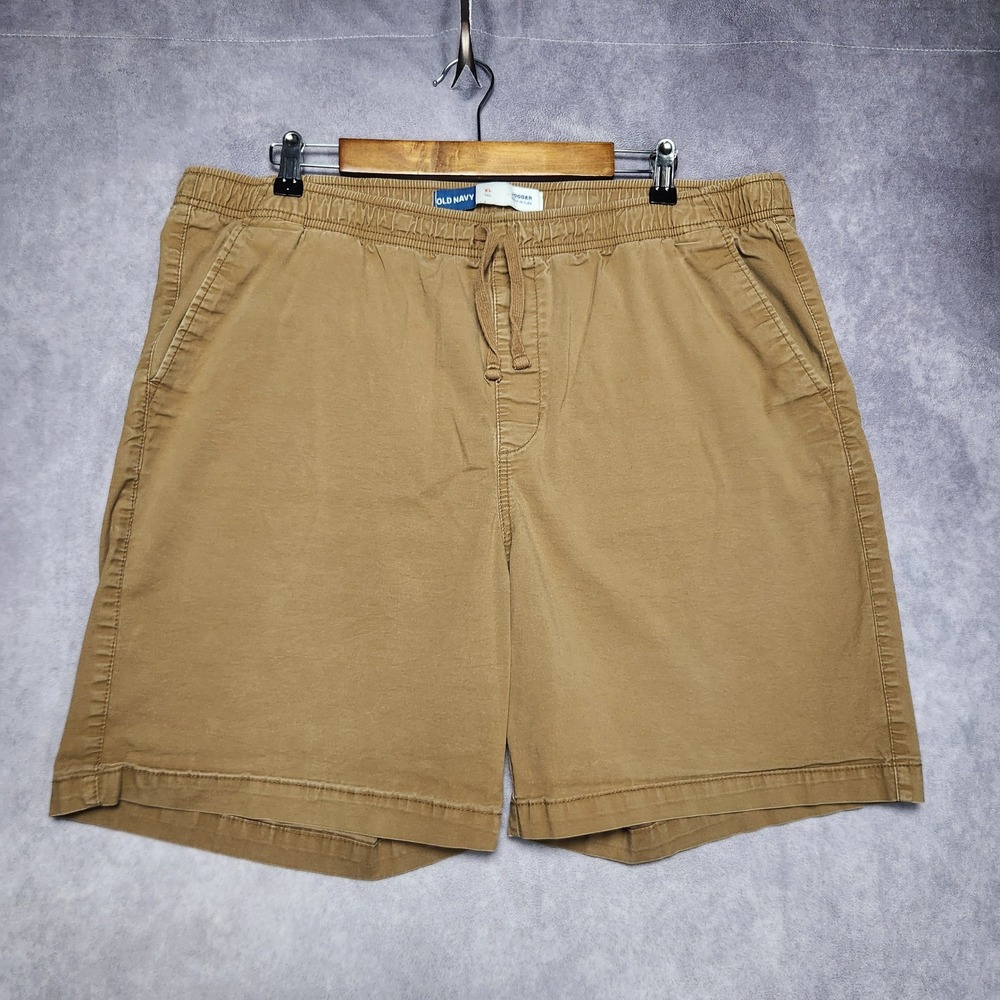 Old Navy Jogger Shorts Mens XL Tall Brown Built-In Flex Cotton Blend